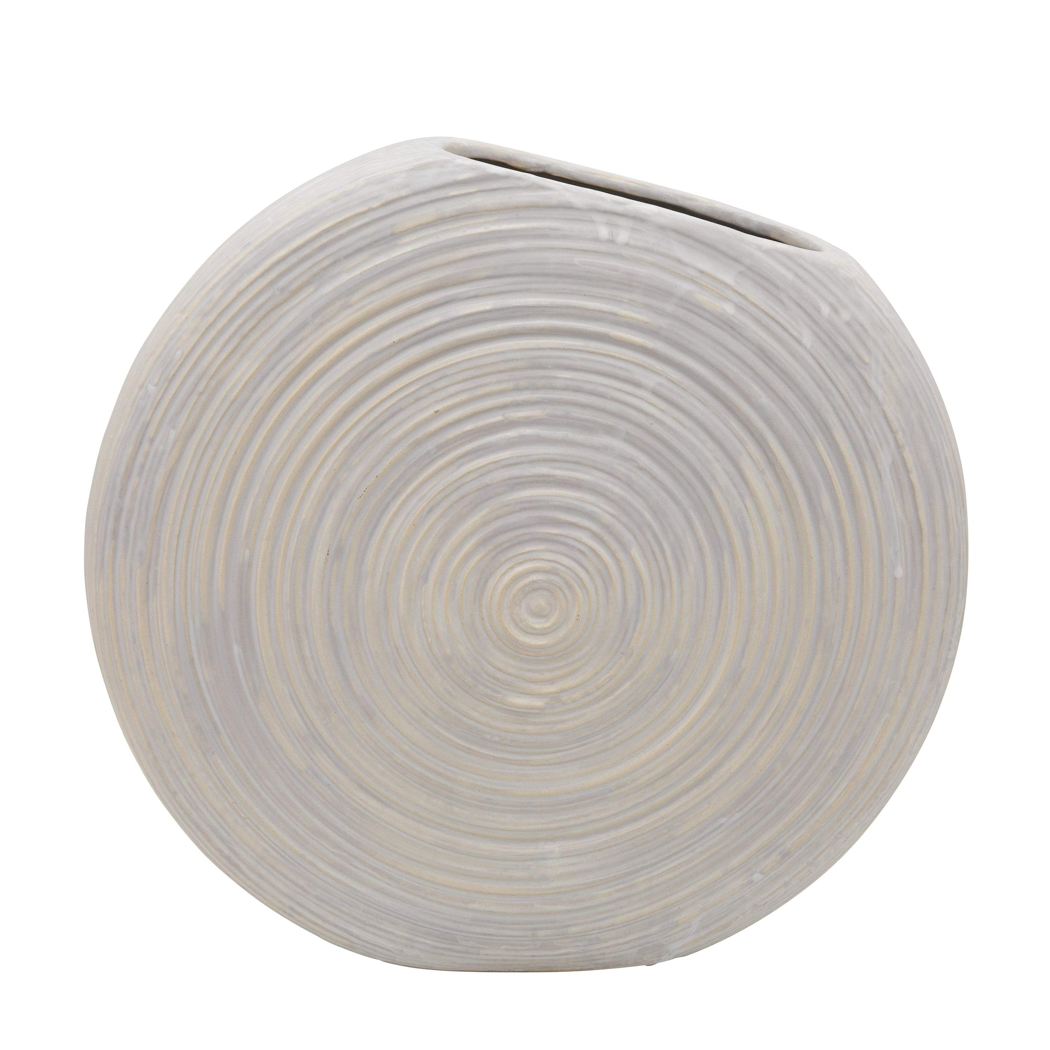 Sagebrook Home Oval Swirled Vase, White, 14